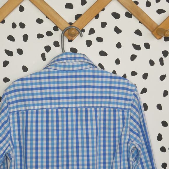 Carter’s Blue Plaid Button Up Boys Collared Long Sleeve Shirt - Picture 4 of 7